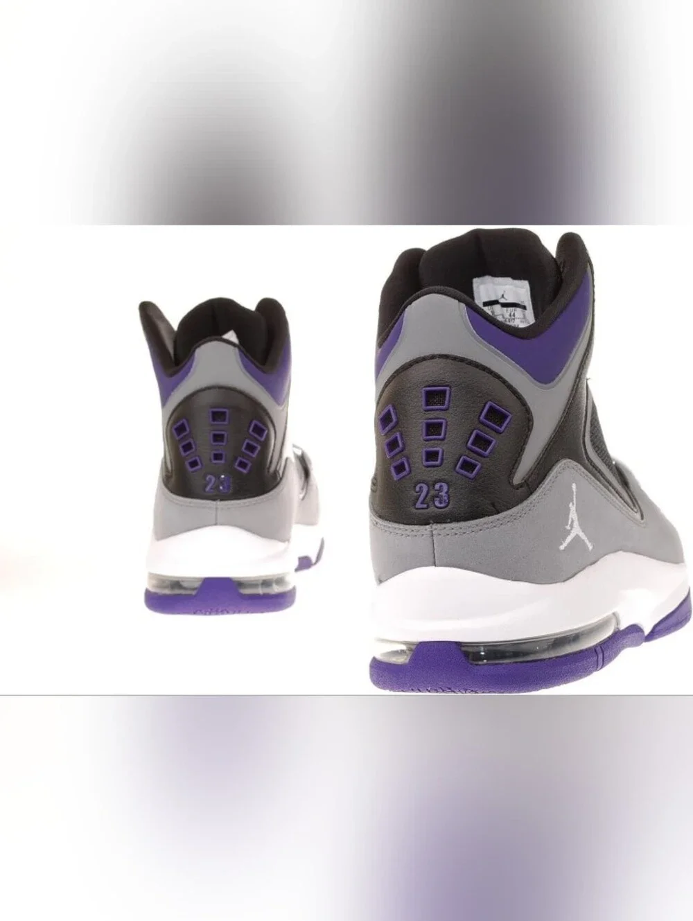 Jordan High-Top Sneakers in Gray, Black & Purple